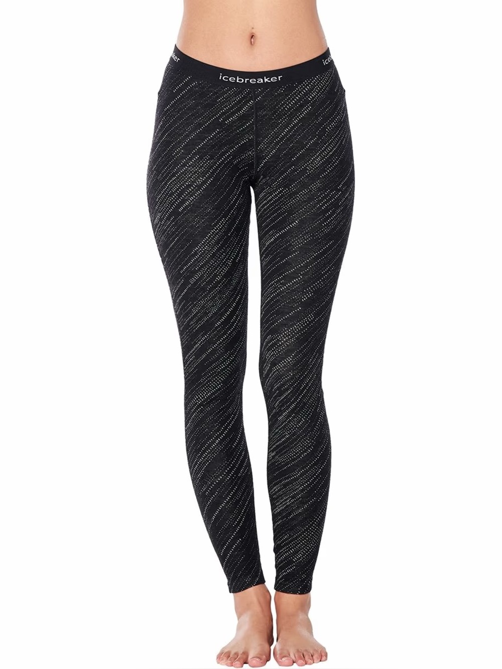 Icebreaker 260 vertex snow storm legging 100% merino wool black base layer small